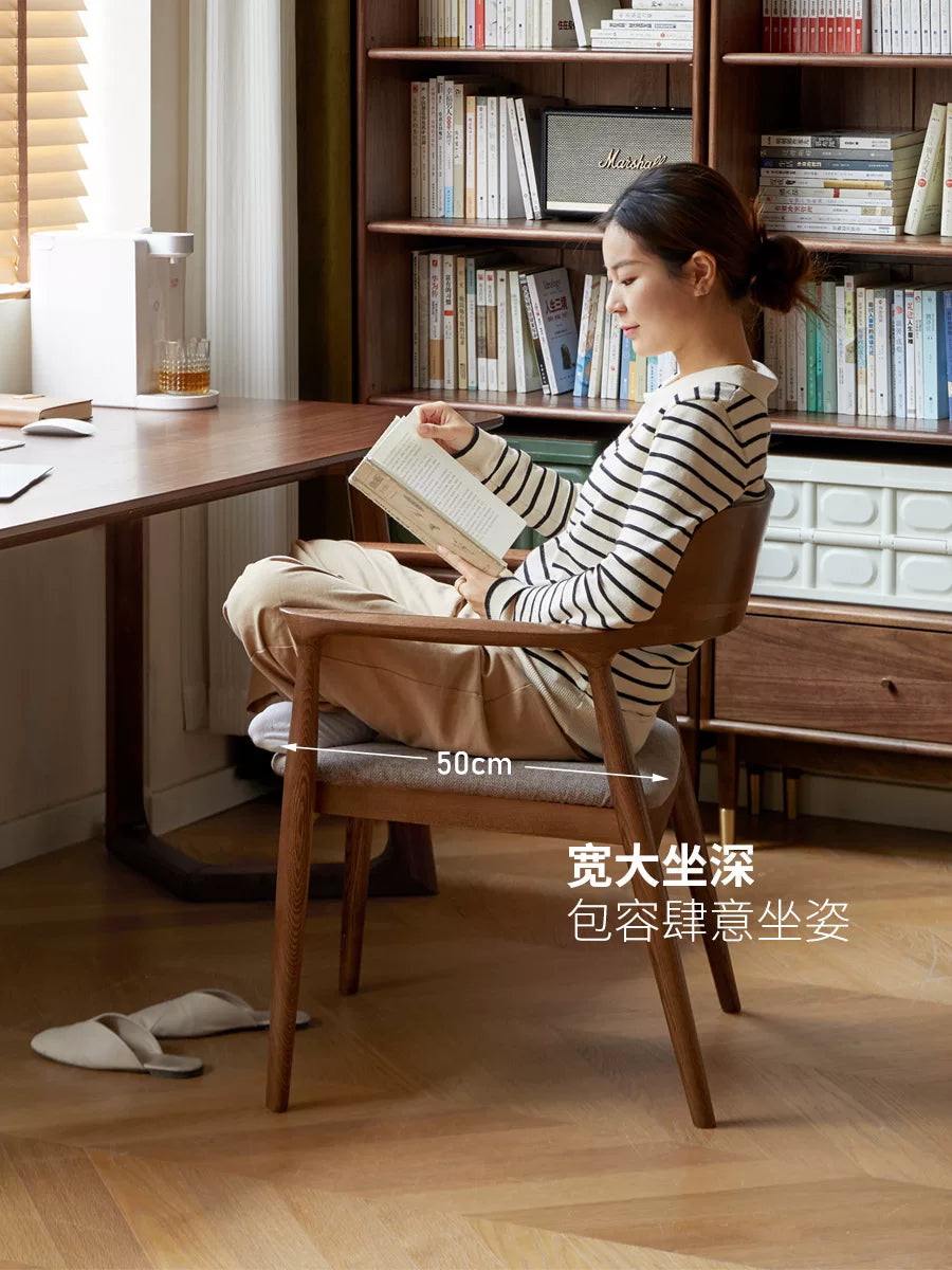 实木餐椅休闲广岛椅水曲柳书椅电脑椅书房书桌椅椅子